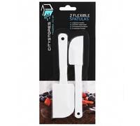 CityStores® 2 Pack Flexible Spatulas - Non-Stick Cooking & Baking Spatula Set, Flexible Kitchen Utensils for Mixing, Scraping, Spreading, Cakes, Pancakes & Baking, White