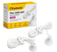 Citystores® 2 Pack Pull Cord Light Switch Replacement - 60" (152cm) Bathroom Ceiling Light Pull Cord with Handle, Spare Switch String for Toilet, Utility Room & Home Lighting