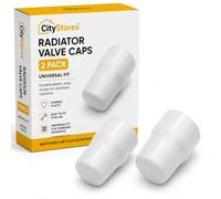 CityStores® 2 Pack White Radiator Valve Caps - Universal Plastic Radiator Valve Covers, Replacement Thermostatic Valve Toppers for Standard Heating Radiators, Easy Push Fit