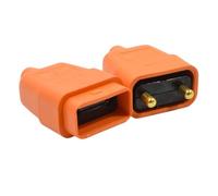 Citystores® 2 Pin Heavy Duty Rubber 10 Amp In-Line Coupler Connector | Durable Orange Electrical Plug