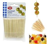 Citystores® 200 Cocktail Sticks - Wooden Toothpicks, Buffet & Canape Sticks for BBQ, Snacks, Starters, Hors D’oeuvres & Party Food