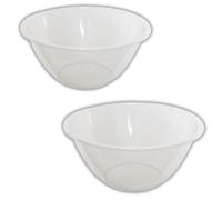 citystores® 2X 30cm 7L Mixing Bowl Plastic Clear for Cooking Baking Food Preparation Durable Kitchen Bowl for Easy Food Mixing