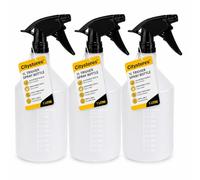 citystores® 3 Pack 1L Trigger Spray Bottle Spray Bottles Adjustable Nozzle Frost Resistant Material Measurement Marking Cleaning Gardening Water Liquids Translucent Bottle White 3801