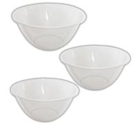citystores® 3 Pack 20cm 2.3L Mixing Bowl Plastic Clear for Cooking Baking Food Preparation Durable Kitchen Bowl for Easy Food Mixing