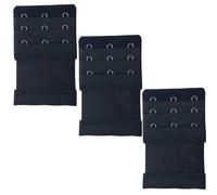 citystores® 3 Pack Black 3-Hook Bra Extender Adjustable Bra Strap Extension for Maternity, Weight Fluctuation & Everyday Comfort