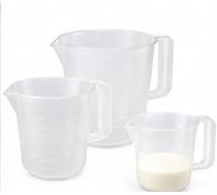 Citystores® 3 Pack Measuring Jugs - 1, 2 & 3.5 Pint Clear Plastic Mixing & Measuring Jugs with Handle & Pouring Spout for Kitchen, Baking, Laboratory, Garden & Cleaning