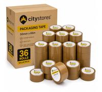citystores® 36 Pack Brown Packaging Tape 50mm x 66m Heavy Duty Parcel Packing Tape Rolls, Strong Adhesive Box Sealing Tape for Shipping, Moving, Warehouse, Office & Ecommerce Packaging