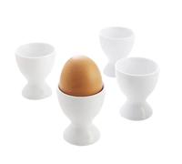 Citystores® 4 Pack White Egg Cups - Classic Egg Holders for Soft Boiled Eggs - Durable Breakfast Kitchen Tableware Set