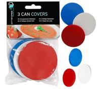 Citystores® CA 3 Can Covers 7.5cm Flexible Silicone Can Lids Reusable Pet Food Covers For Cat Dog Soda Cans BPA Free Leakproof Can Cap Set Dishwasher Safe