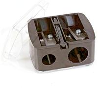citystores Dual Pencil Sharpener With lid Double Pencil Thick Thin Stationary Pencil Case Makeup Pencils