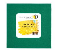 Citystores® Green Paper Napkins 40x40cm - 100 Pack Large Party Serviettes, Tableware Tissue Cloths for Weddings, Birthdays & Catering