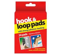 Citystores® Hook & Loop Pads 25 x 25mm 24 Pack Strong Self-Adhesive Fastening Pads for Home, Office & DIY Use Reusable Stick-on Velcro Squares