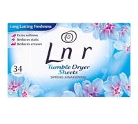 Citystores Lnr Spring Dryer Sheets, 34 Sheets, Fabric Softener, Reduces Static, Softens Clothes, Spring Scent