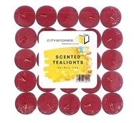 Citystores® Mixed Berries Scented Tea Lights | 25 Candles | 4-Hour Burn Time | Perfect for Nightlights & Xmas