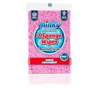 Citystores® MNK 2 Super Thick Sponge Wipes Super Absorbent Wiping Cleaning Mopping Up Spillages Biodegradable Pink 2846