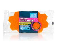 Citystores® MNK Flower Scourer Dish Sponge Orange for Washing Up Non Scratch Sponges Cleaning Scourer Cleaning Products Household Supplies Sponges Washing Up Washing Up Sponge 6166