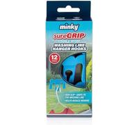 Citystores® MNK Hanger Sure Grip Washing Line Hooks Clothes Windproof Strong Grip Washing Pegs 12pk 4390
