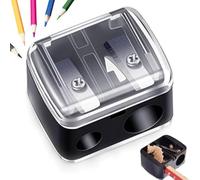 Citystores® Pencil Sharpener - Travel Cosmetics Pencil Sharpener with Cover | Portable Makeup Sharpener | Dual-Pencil Sharpener for Lip Liner, Eyebrow, and Eyeliner Pencils