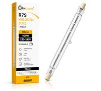 citystores® R7S 118mm 400W Dimmable Linear Halogen Bulb 220-240V - Warm White Clear J-Type Floodlight Lamp for Security Lights, Work Lights, Garden, Landscape & Projector Lighting