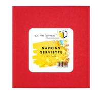 Citystores® Red Paper Napkins 40x40cm - 100 Pack Large Party Serviettes, Tableware Tissue Cloths for Weddings, Birthdays & Catering