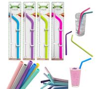 Citystores® Reusable Silicone Straw with Cleaning Brush Eco-Friendly Drinking Straws Random Color Sent Bendable & Easy to Clean
