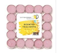 Citystores® Rose Scented Tea Lights | 25 Candles | 4-Hour Burn Time | Perfect for Nightlights & Xmas