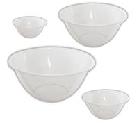 citystores Set of 4 Mixing Bowls 15 20 25 30cm Mixing Bowl Plastic Clear Cooking Baking Food Preparation 1l 2.3l 4l 7l