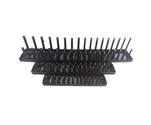 Citywalk 3Pc Socket Organizer Tray Set Black Metric Socket Trays 1/4Inch 3/8Inch & 1/2Inch Drive Deep and Shadow Socket Holders