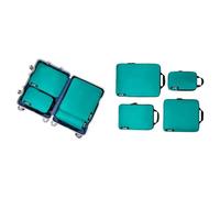 ciúb Compression Packing Cubes Set - 4 Pack | Fit 40% More in Your Luggage | Premium Travel Organiser with Dual-Zipper Compression (Green, 8-Pack)