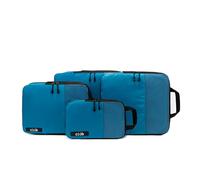 ciúb Compression Packing Cubes Set MESH - 4 Pack | Fit 40% More in Your Luggage | Premium Travel Organiser with Dual-Zipper Compression (Blue)