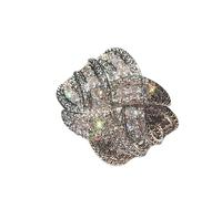 CIUFEWEK E Exquisite Multilayer Gemstone Cross Diamond Ring Vintage Classic S925 Sterling Silver Engagement Ring, US Code 10