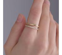 CIUFEWEK Open Swan Ring S925 Sterling Silver Female Personality Elegant Food Ring 14K Gold Plated Micro Setting Fine Diamond Ring Fashion Versatile Jewelry