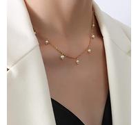 CIUFEWEK S925 Sterling Silver Pearl Tassel Choke Ring Girls Necklace 14K Gold Plated Pearl Women's Jewelry - Natural Freshwater Pearl Necklace Fashion Jewelry Gift