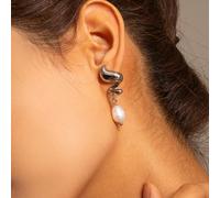 CIUFEWEK S925 Sterling Silver Women's Pearl Earrings Rotating Pendant Natural Freshwater Pearl Earrings Simple and Elegant Girls Earrings Pearl