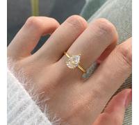 CIUFEWEK S925 Sterling Silver Women's Wedding Ring 8A Ice Flower Zirconia Water Drop High Carbon Diamond Ring Shiny Banquet Engagement Ring, US Code 6, Sterling Silver, Diamond