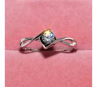 CIUFEWEK S925 Sterling Silver Women's Wedding Ring Diamond 5A Grade Zircon Proposal Ring Love Hollow Eight Heart Eight Arrow White Gold Ring Jewellery, 7, Gold, silver, tungsten, white, Cubic Zirconia