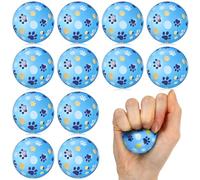 Civaner 12 Pcs Blue Dog Theme Mini Stress Balls Party Favors Gift Foam Sports Balls Small Squeeze Anxiety Bulk for Players Coach Birthday Party Supplies (Blue,Paw)
