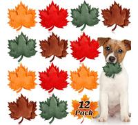 Civaner 12 Pcs Fall Stuffed Toys for Dogs Maple Leaves Squeaky Dog Toys Autumn Plush Pet Supply for Small Medium Large Pets Fall Autumn Thanksgiving Party Decoration