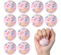 Civaner 12 Pcs Kpop Theme Mini Baseball Stress Balls Party Favors Foam Sports Balls Small Squeeze Anxiety Bulk for Players Coach Birthday Party Supplies (Pink, Soda Pop)