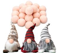 Civaner 24 Pcs Gnome Nose Wool Felt Balls for Crafts Mini Natural Pom Poms Doll Accessories Bulk Small Dwarf Nose Ball for Christmas Halloween DIY Craft Felting(1 Inch)