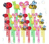 Civaner 24 Pcs Mini Bug Bubble Wands Bulk Insect Party Favors Bug Toys for Insect Spring Summer Party Supplies Christmas Birthday Gift Goodie Bag Stocking Stuffer Fillers Classroom Prizes Treats