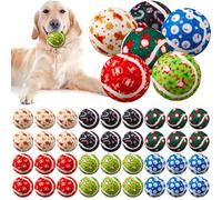 Civaner 36 Pcs Christmas Squeaky Tennis Balls for Dogs 2.5 Inch Bulk Dog Toys Ball for Small Medium Large Dogs Puppy Chew Teething Toy Interactive Training Xmas Gifts Stocking Stuffers (Candy)