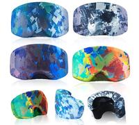 Civaner 4 Pieces Ski Snowboard Goggle Cover Sleeve Goggle Cover Microfiber Protective Lens Scratch Dust Protection for Travel(Light,Cool Style)