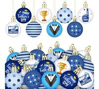 Civaner 40 Pcs 1.97'' Father's Day Tree Ornaments - Father's Day Balls Ornaments Hanging Decorations for Small Tree, Best Dad Ever Gifts, Birthday & Party Decorations