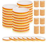 Civaner 48 Pcs Halloween Candy Corn Silicone Wristbands Bulk Religious Bracelet Supplies for Halloween Party Trick or Treat Gifts Bag Fillers Christian Church Favors