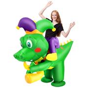 Civaner Mardi Gras Adult Crocodile Costume Inflatable Carnival Ride crocodile Funny Costume Saxophone Scene Men's and Women's Inflatable Role Cosplay Party