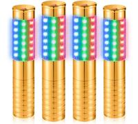 Civaner Upgrade 4 Pcs Bottle Service Lights LED Strobe Baton Bottle Girl Lights Rechargeable Handheld Flashing Club Signs for Birthday Wedding Party (Gold Colorful Light)