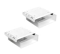 Civenhhd Under Desk Drawer, 2 Pack Hidden Sliding Out Storage Boxes, Under Desk mounted Drawer，Hidden Desktop Organizer (Transparent, Medium size)