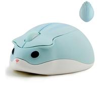 Civetes Wireless Mouse, 1200DPI Low Noise Mouse with USB Unified Receiver，Silent Cordless Mouse, Cute Hamster Shape Mouse ，Lightweight and Portable for PC/Mac/Laptop, Gift for Kids and Girls(Blue)