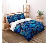 CIVETGDC Butterfly Wings Bedding Set 3D Design Gothic Themes Duvet Cover Set 3 Pieces Chic Breathable Comforter Cover Universal for All Seasons with Pillowcase Double(200x200cm)